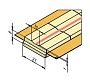 8019920 Керамическая подкладка прямоугольная КЕДР КП-10К (ширина 27 мм, канавка 10 мм скругленная, длина 600 мм) - фото №1